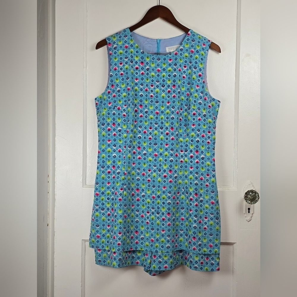 Vintage 90s Express Blue and Pink Romper Like New Juniors 11/12